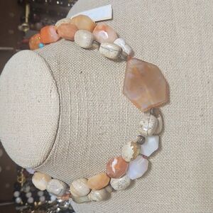 Elegant Barse Sterling Clasp Multicolor Stone Necklace With Tag 925 Sterling